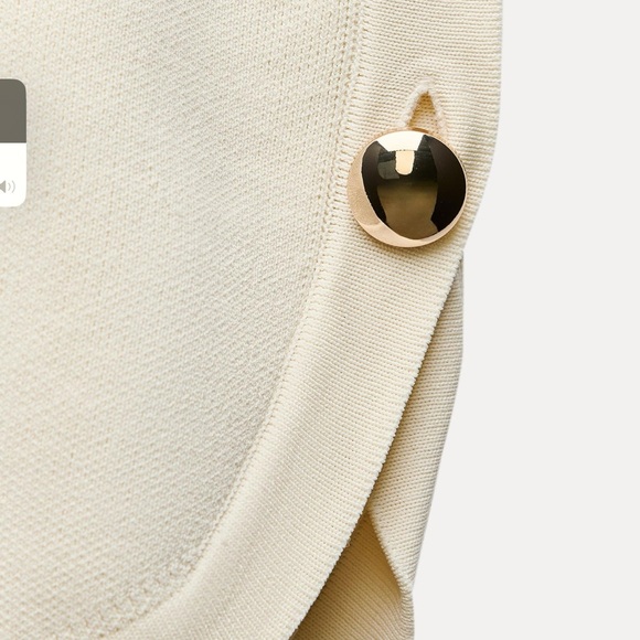 ZARA Knit Top with Gold Buttons *NWT* - Picture 6 of 7